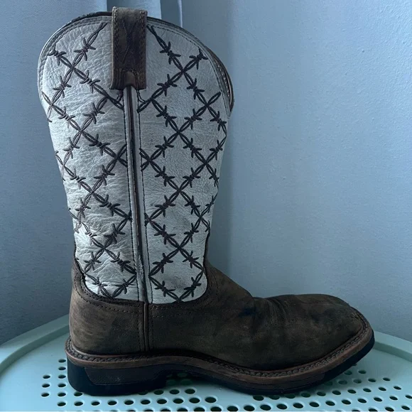 Twisted X Brown and White Steel Toe Boots - Picture 11 of 12